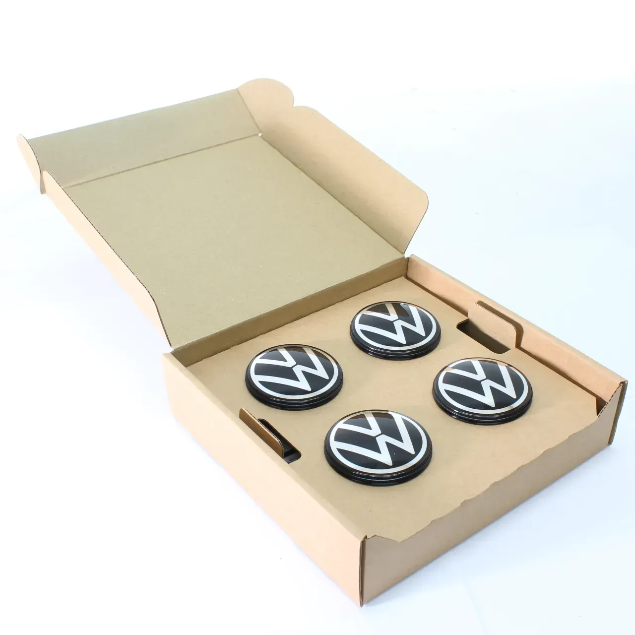 4x Original VW Dynamische Nabendeckel Polo Up! Black/Chrome 56mm NEU 2G0071213 - Bild 1