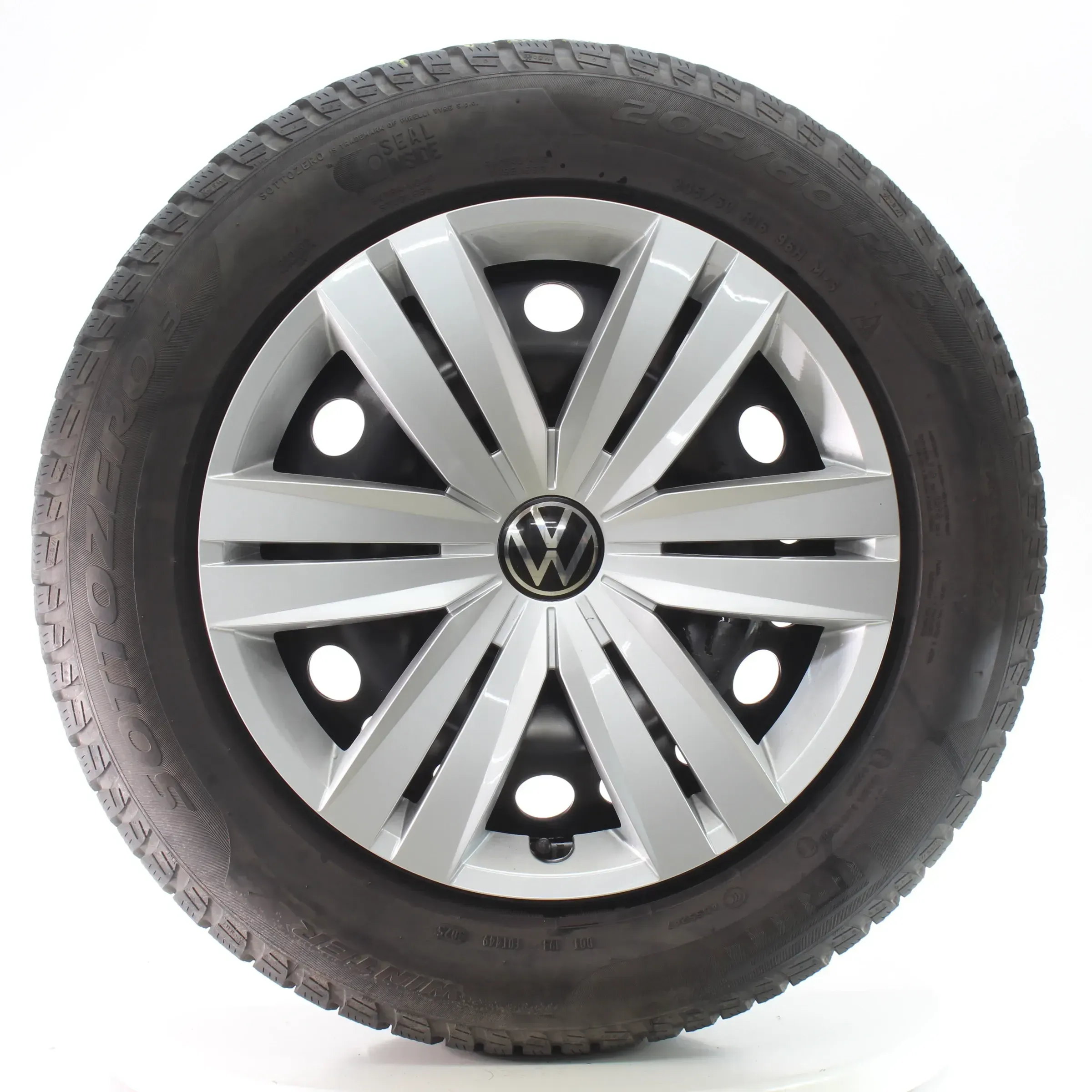 VW Touran 5T1 Winterräder Stahl Pirelli Seal 205/60R16 96H DOT25 5QA601027C/E - Bild 1