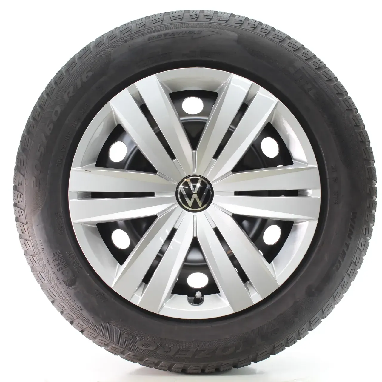 VW Touran 5T1 Winterräder Stahl Pirelli 205/60R16 96H DOT24 5QA601027C/D - Bild 1