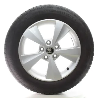 Skoda Octavia III 5E3 Winterräder 5-Speichen Continental 205/60R16 5E0601025C - Bild 1