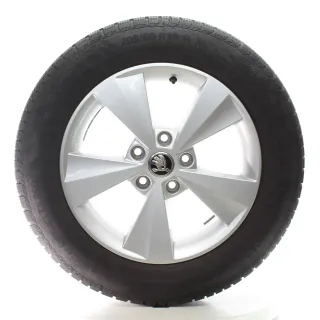 Skoda Octavia III 5E3 Winterräder 5-Speichen Continental 205/60R16 5E0601025C - Bild 2