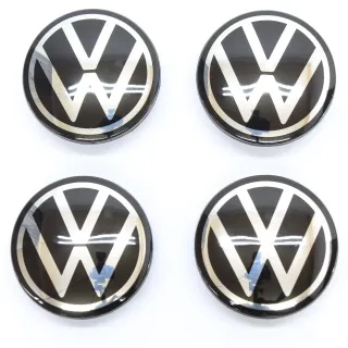 4x Original VW Dynamische Nabendeckel ID.3 4 5 Black/Chrome 60mm NEU 10A071213D - Bild 2