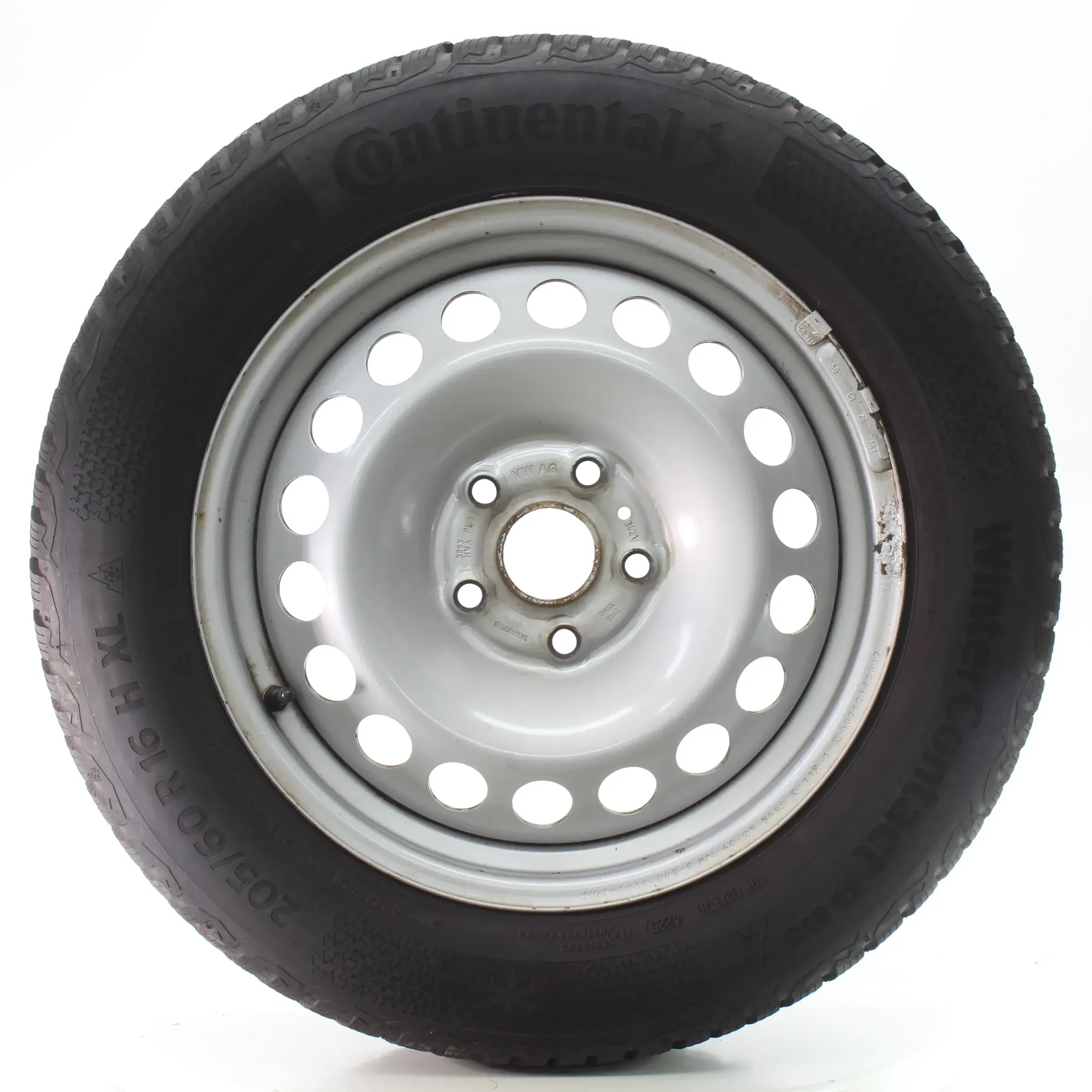VW Caddy V SBA Winterräder Stahl Continental 205/60R16 96H DOT25 5R3601027/B - Bild 1