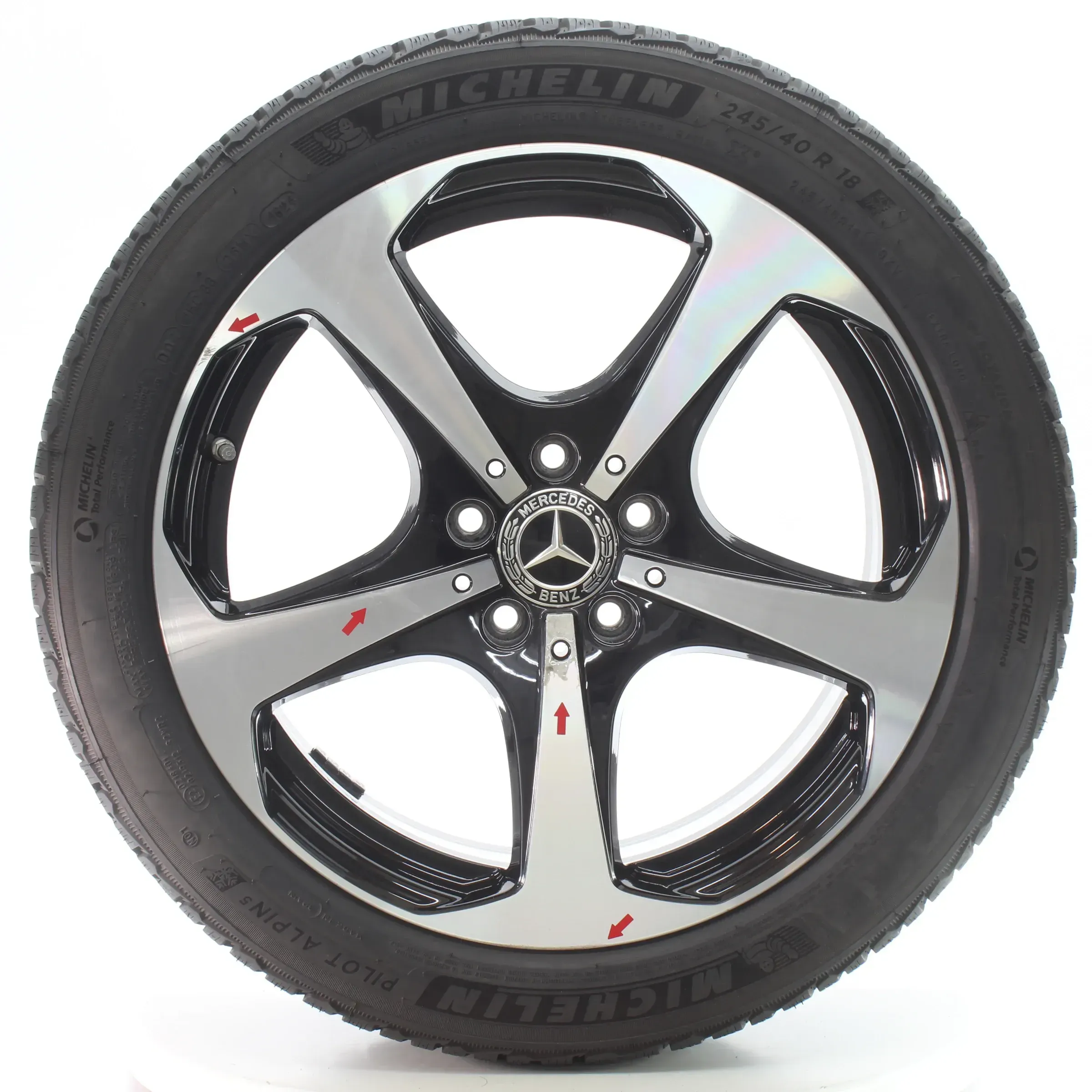 Mercedes C-Klasse W205 S205 Winterräder 5-Speichen 225/45R18 DOT24 A2054014600 - Bild 1