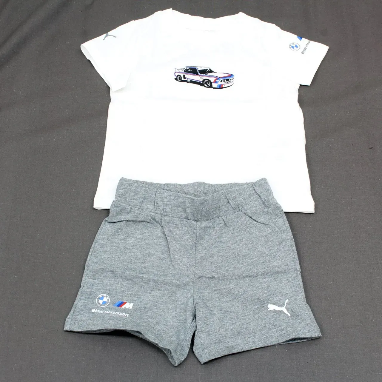 Puma Baby Set T-Shirt & Shorts BMW M Motorsport Kollektion Weiß / Grau  Gr.74 - Bild 1