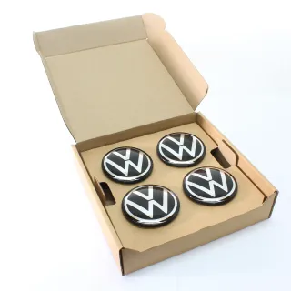 4x Original VW Dynamische Nabendeckel Golf 7 8 Black/Chrome 66mm NEU 5H0071213 - Bild 1