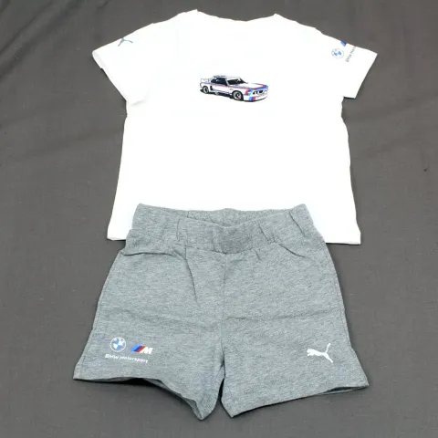 Background image for Puma Baby Set T-Shirt & Shorts BMW M Motorsport Kollektion Weiß / Grau  Gr.86