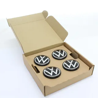 4x Original VW Dynamische Nabendeckel ID.3 4 5 Black/Chrome 60mm NEU 10A071213D - Bild 1