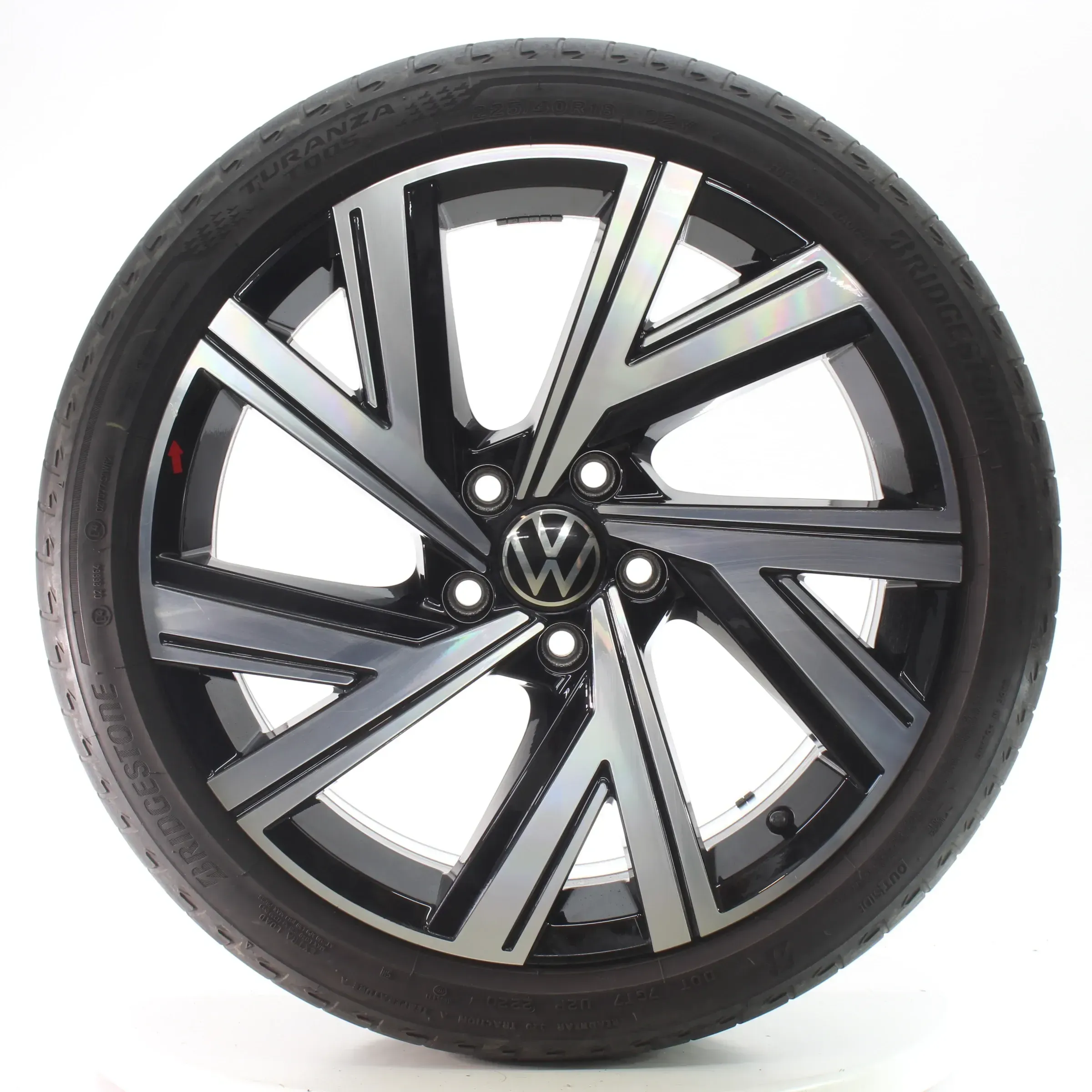 VW Golf 8 VIII GTE GTI GTD R Sommerräder Bergamo Schwarz 225/40R18 5H0601025M - Bild 1