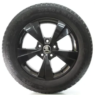 Skoda Octavia IV NX Winterräder 5-Speichen Semperit 205/60R16 DOT25 5E0601025BE - Bild 1