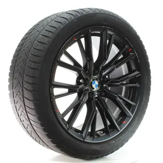 BMW 3er G20 G21 Winterrad Doppelspeiche 796 M Schwarz Pirelli 255/40R18 6885306 - Bild 3