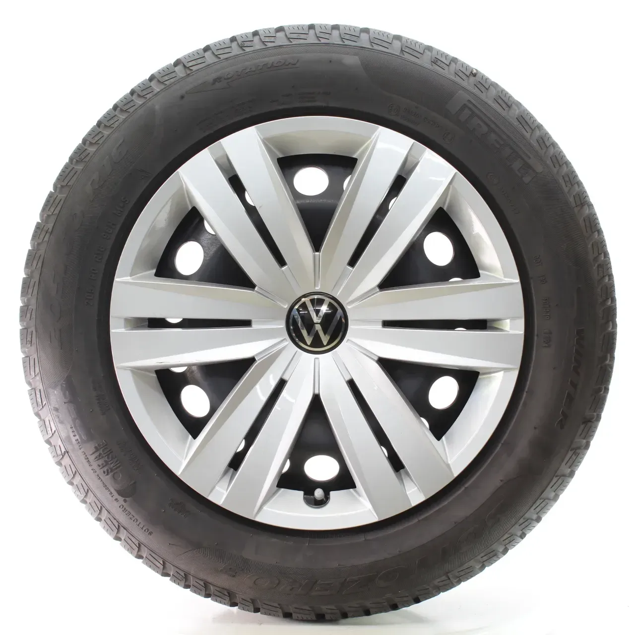 VW Touran 5T1 Winterräder Stahl Pirelli 205/60R16 96H DOT24 5QA601027C/D - Bild 1