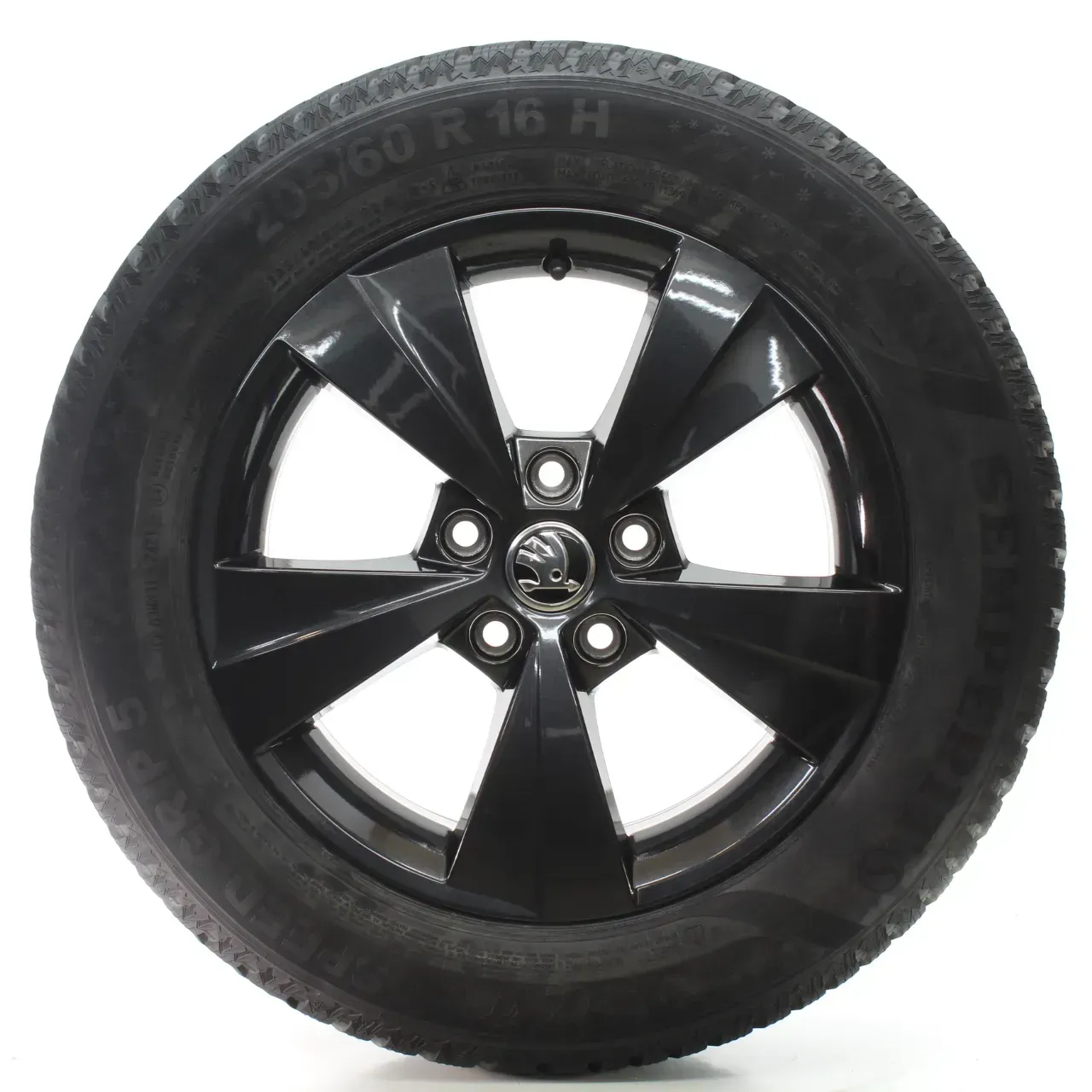 Skoda Octavia IV NX5 Winterräder 5 Speichen Schwarz 205/60R16 92H 5E3601025AA - Bild 1