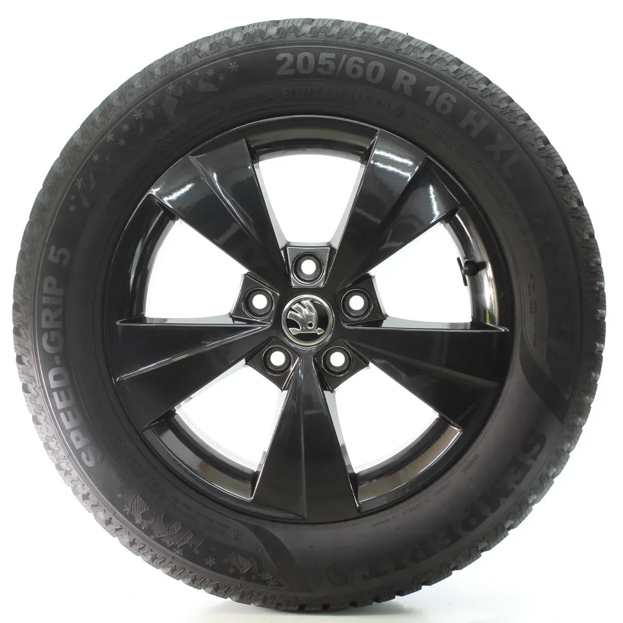 Skoda Octavia IV NX Winterräder Schwarz Semperit 205/60R16 DOT25 5E3601025AA - Bild 1