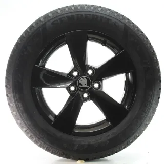 Skoda Fabia IV PJ Winterräder 5-Speichen Grau Semperit 185/65R15 DOT25 6VA601025 - Bild 1