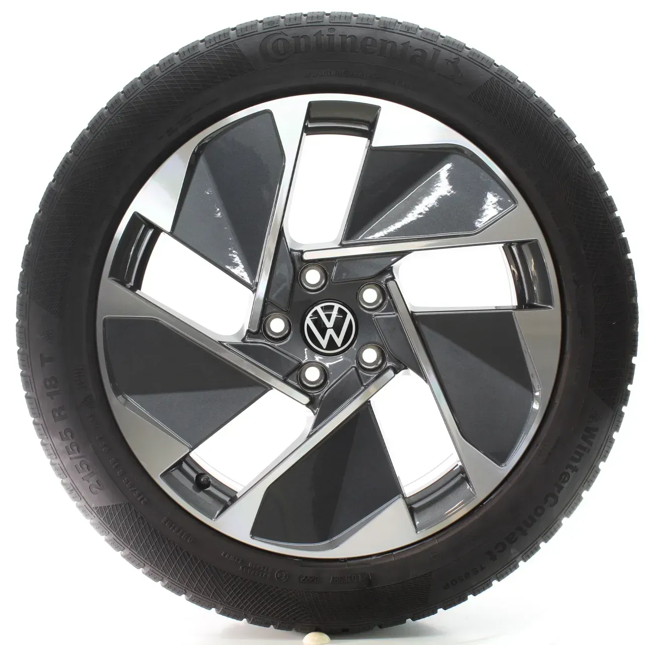 VW ID.3 E11 Winterräder East Derry Grau Glanz Continental 215/55R18 10A601025G - Bild 1