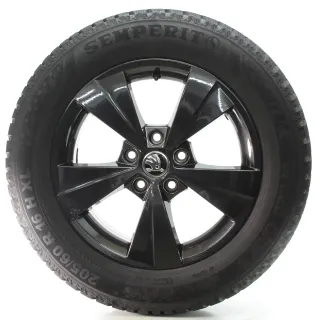 Skoda Octavia IV NX Winterräder Schwarz Semperit 205/60R16 DOT25 5E3601025AA - Bild 4